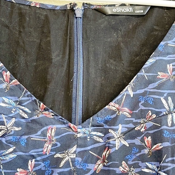 eShakti Custom Woman Dragon Fly Pattern Dress Size L - Picture 5 of 14